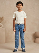 Boys Premium Blue Slim Fit Jeans with Graphic Tee Set