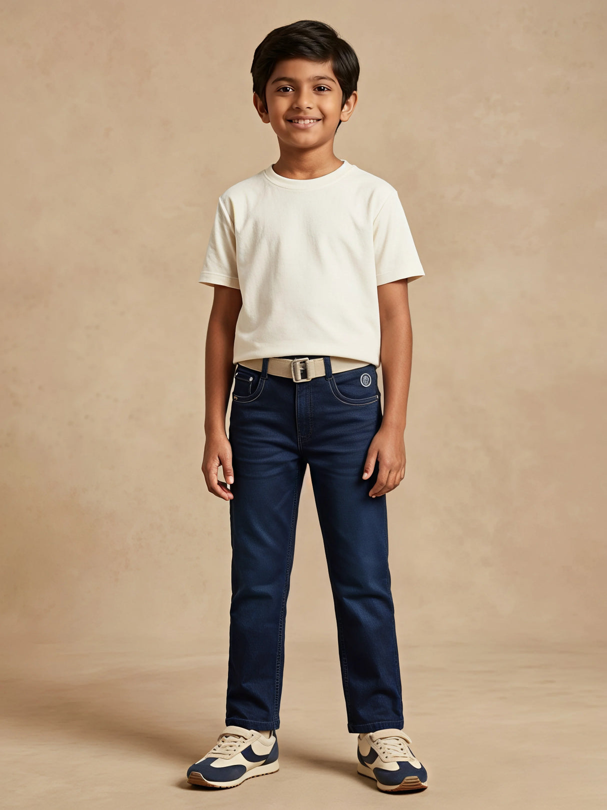 Boys Navy Blue Slim Fit Stretchable Jeans