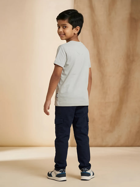 Grey Chase Your Dreams Print T-Shirt Kids Casual Wear