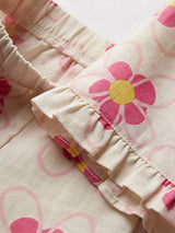 Girls Pink Floral Cotton Short Set