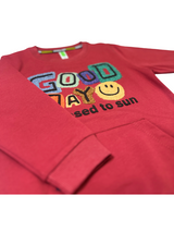 Boys' "Good Day" Graphic T-Shirt with Pocket - Maroon Color