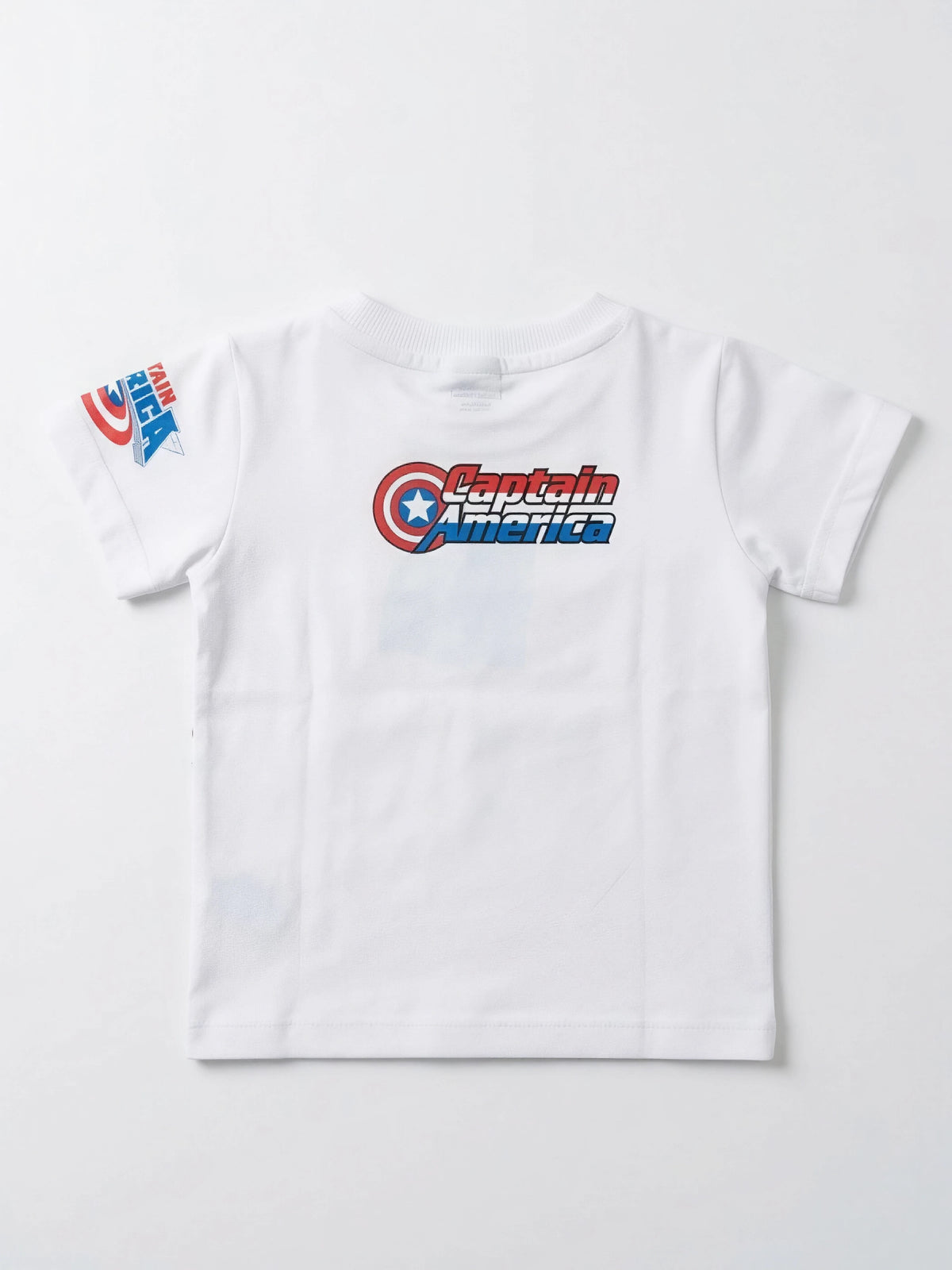 White Captain America Graphic Print T-Shirt Kids Casual Wear