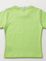 Girls Light Green Girl Power Graphic Tops