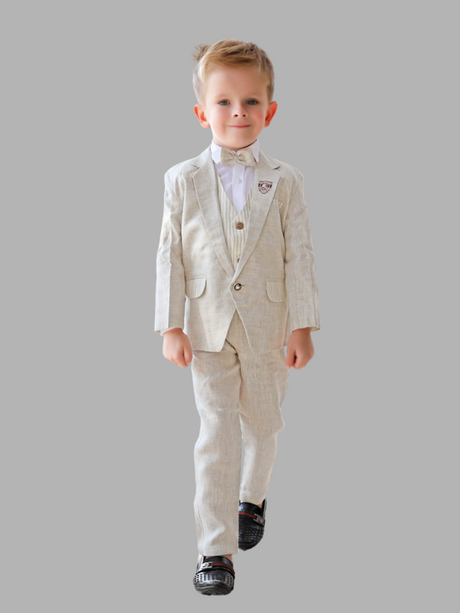 Boys' Cream Linen Suit Set