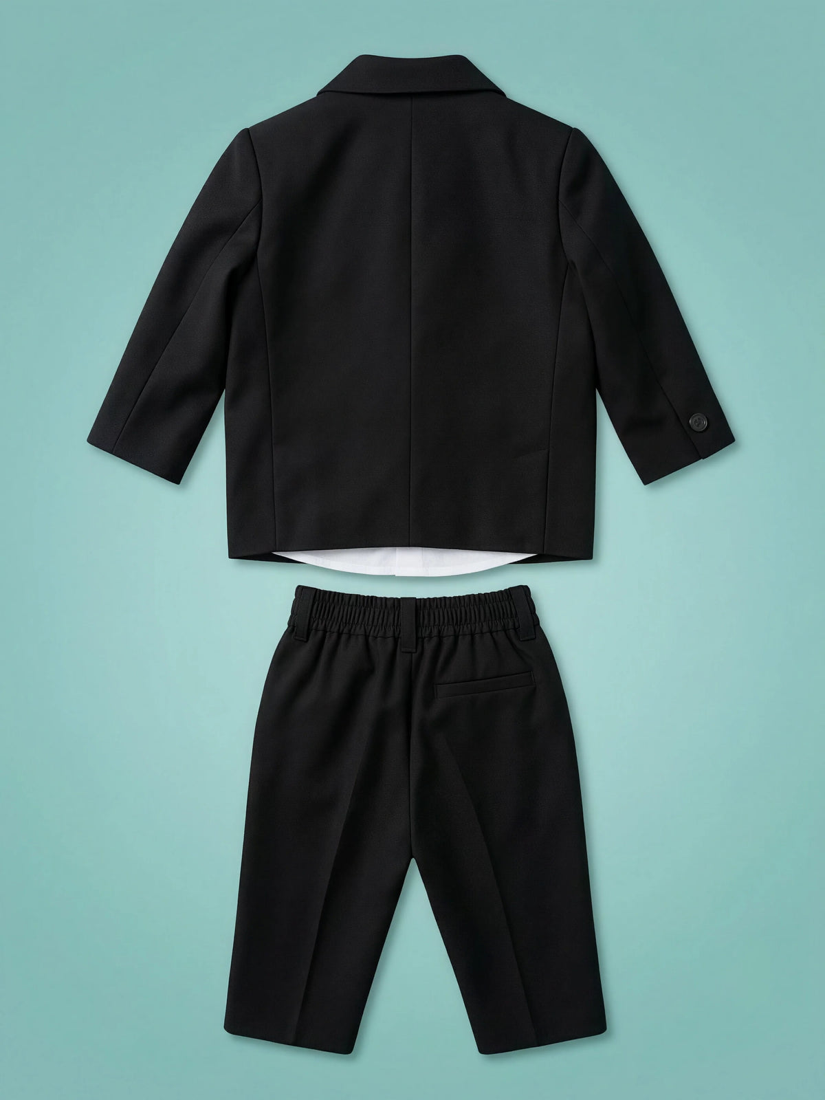 Boys Premium Black Coat Suit Set for Weddings and Parties.
