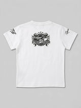 Boys White Ranger Rider Racing Car Graphic T-Shirt.