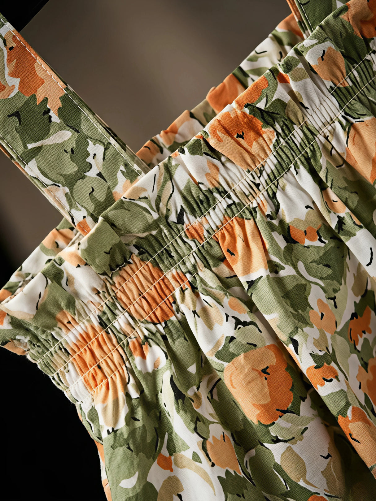 Girls Green Floral Summer Short Set