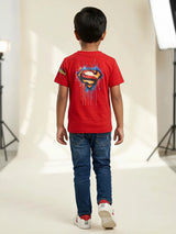 Red Superman Graphic Print T-Shirt Casual Wear