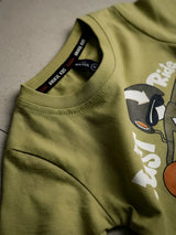 Olive Green Graphic Print Camo Boys Coordinate Set