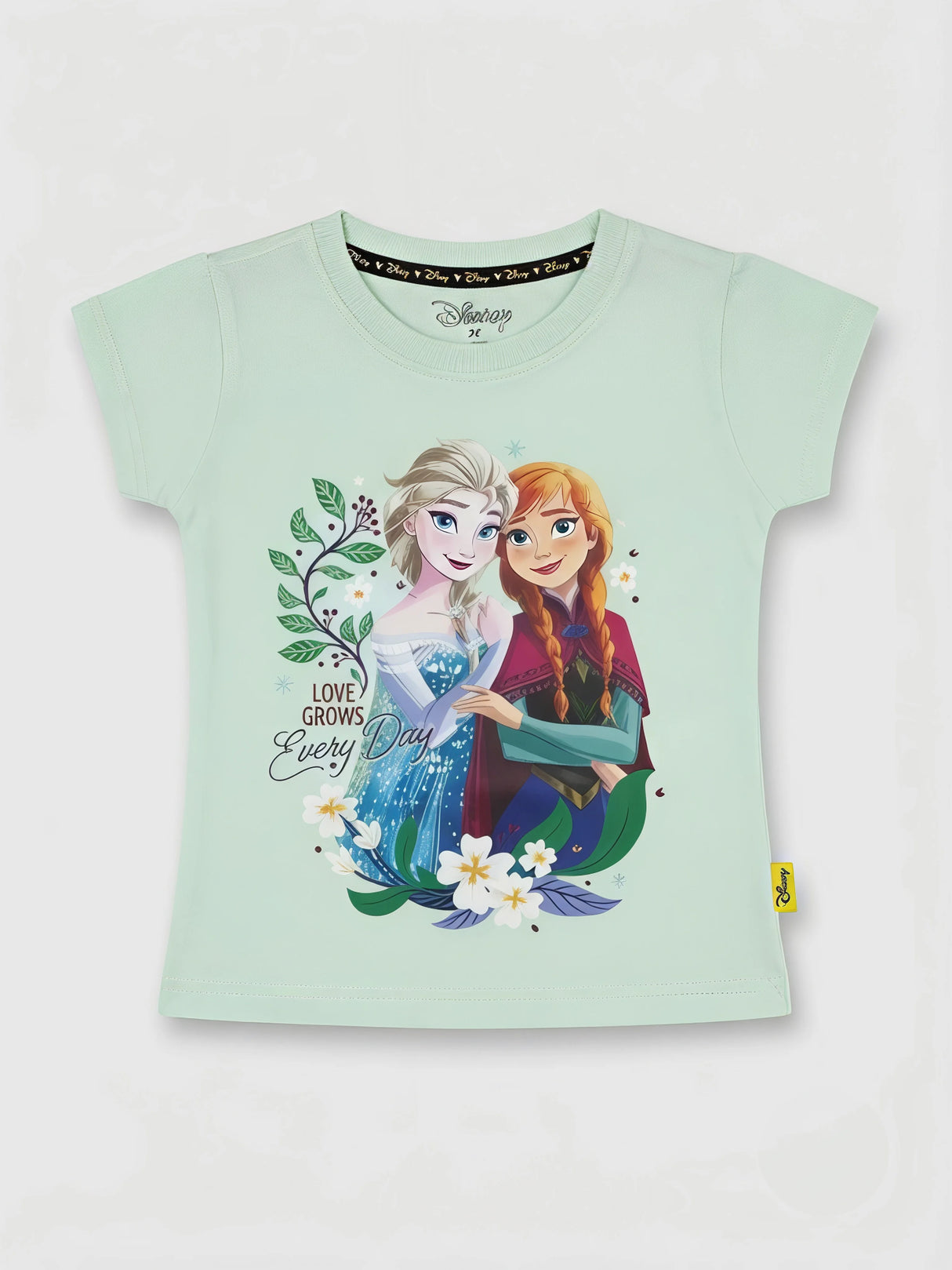Girls Light Green Disney Frozen Graphic T-Shirt