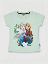 Girls Light Green Disney Frozen Graphic T-Shirt