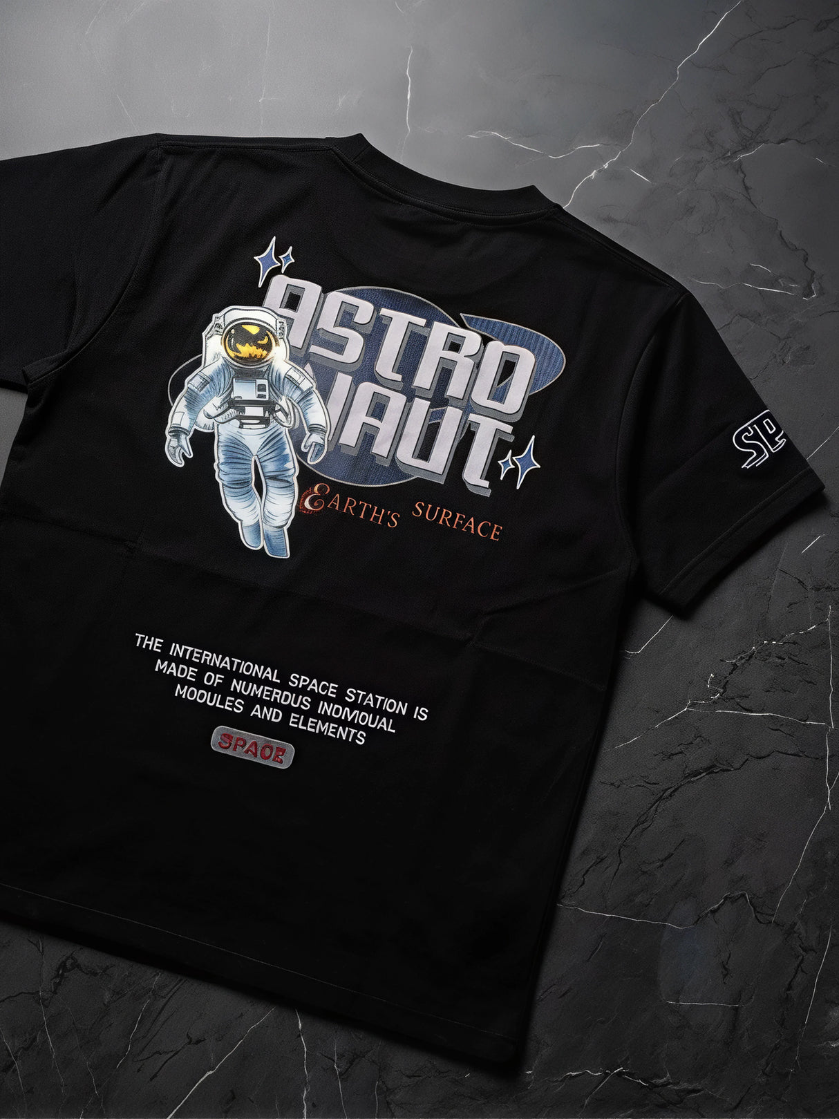 Boys Black Space Explorer Graphic T-Shirt