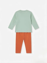 Girls Green Tiger Graphic Two Piece Set.