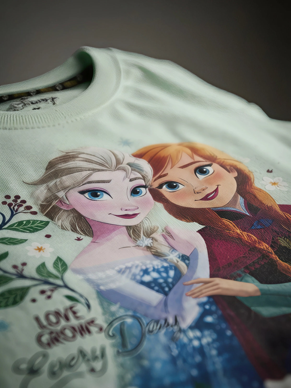 Girls Light Green Disney Frozen Graphic T-Shirt