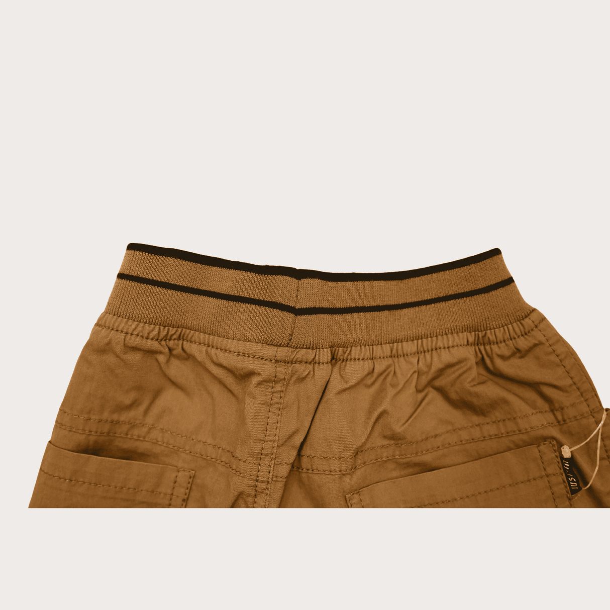 Boys Casual Plain Cotton Shorts Full Elastic - D.Khakhi
