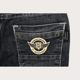 Boys Casual Plain Jeans Joggers With Rib - Blue