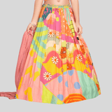 Girls Traditional Sleeves Less Long Choli - Green