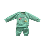 Baby Boy 2-Piece Sweatshirt & Jogger Set – Mint Green "Mummy Makes Me Happy"