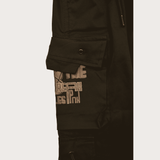 Boys Casual Printed Cotton Joggers With Rib - Black
