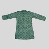 Boys Traditional Printed Chudidar Kurta Set - D.Green