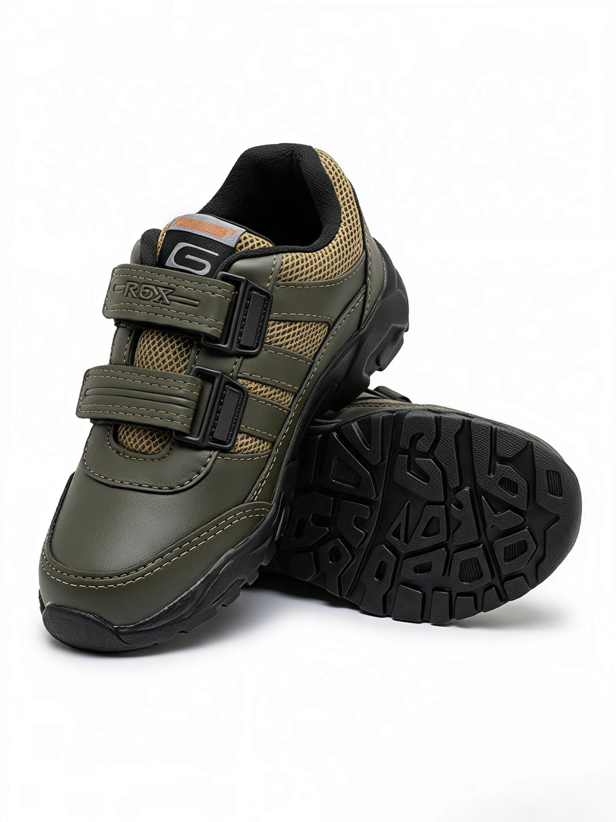 Rex Stealth Green Velcro Sneakers for Boys.