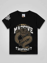 Boys Black Dragon Print T-Shirt - Massive Heavenly