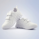 Liberty  Force 10 Unisex White Velcro School Shoes.