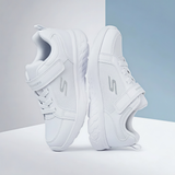 Skechers Unisex White Velcro School Shoes.