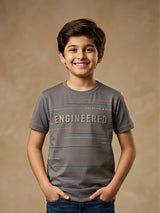 Boys Dark Grey "Engineered" Graphic T-Shirt