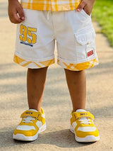 Boys' Sunshine Yellow Plaid Shirt and Cargo Shorts Co-ord Set