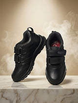 Bata Unisex Black Velcro School Shoes - Durable All-Day Comfort.