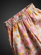 Girls Floral Print Pink Sharara Set with Peplum Top
