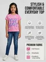 Girls Pink "Nice Vibes" Graphic Casual Top