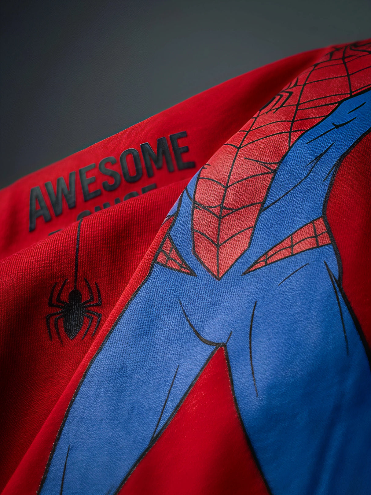 Boys Red Marvel Spider-Man Printed Cotton T-Shirt.