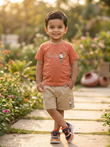 Boys Green Free Spirit Cotton T-Shirt and Shorts Set
