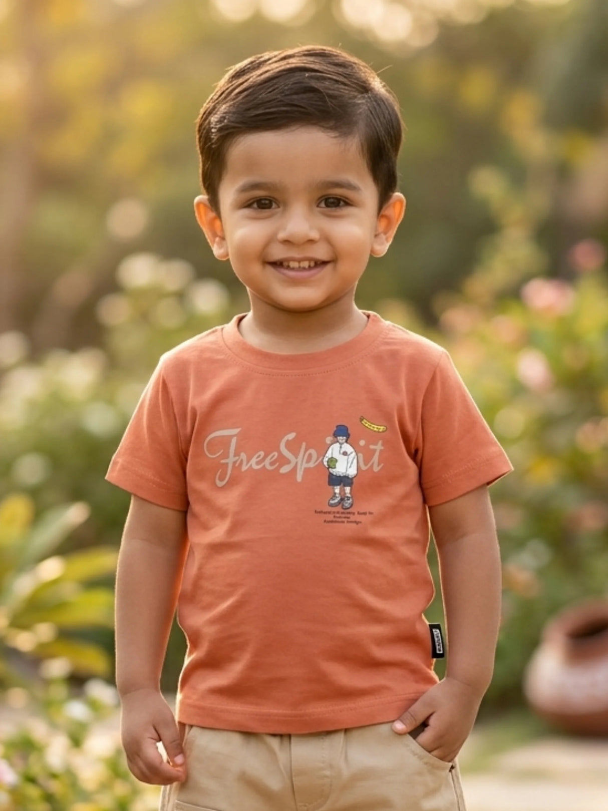 Boys Green Free Spirit Cotton T-Shirt and Shorts Set
