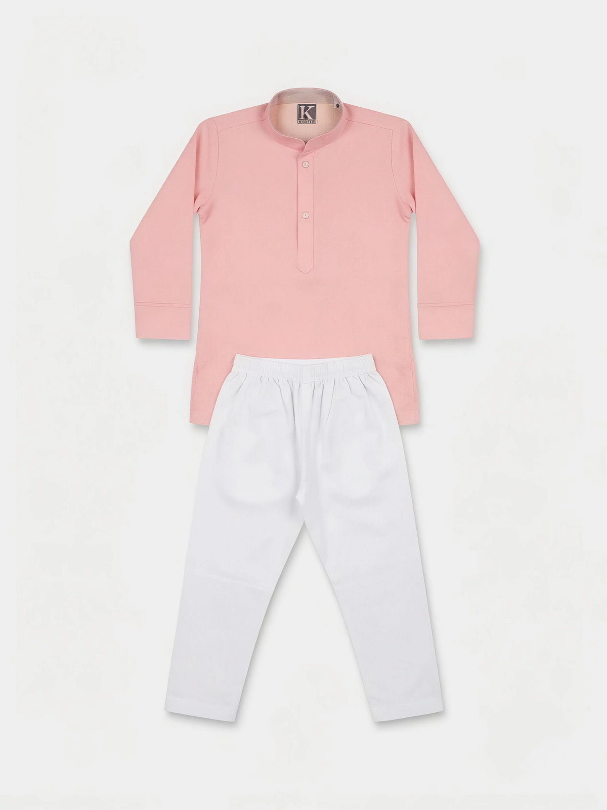 Pink Solid Kurta Pajama Set for Boys