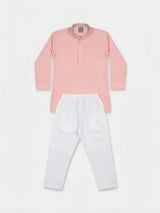 Pink Solid Kurta Pajama Set for Boys