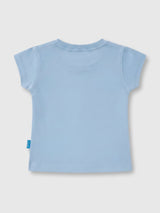 Girls Light Blue Minnie Mouse Printed T-Shirt