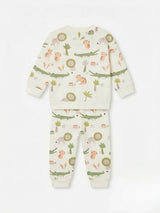 Girls Cream Stay Wild Print Two Piece Clothing Set.