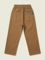 Boys Brown Casual Trousers with Tape Detail