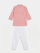 Pink Solid Kurta Pajama Set for Boys