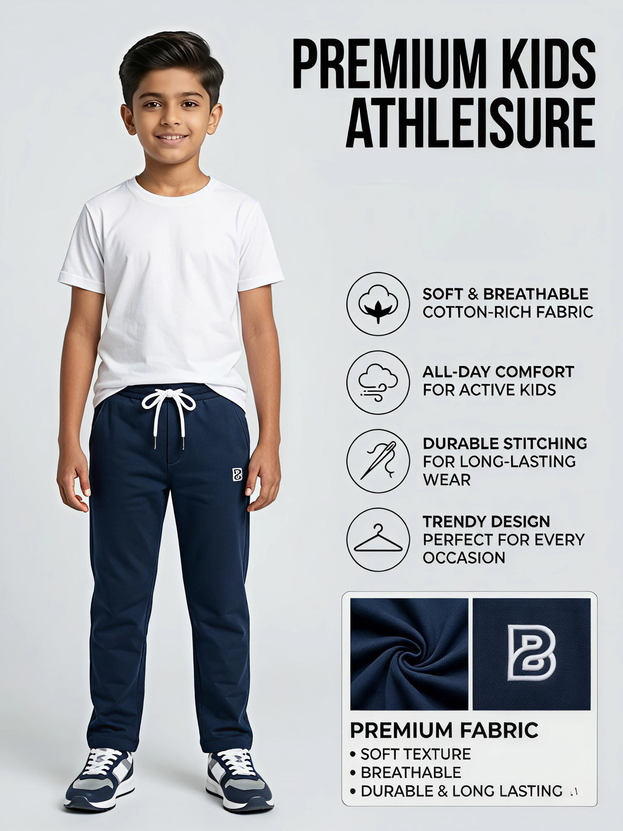 Trepo Boys Navy Blue Trackpants