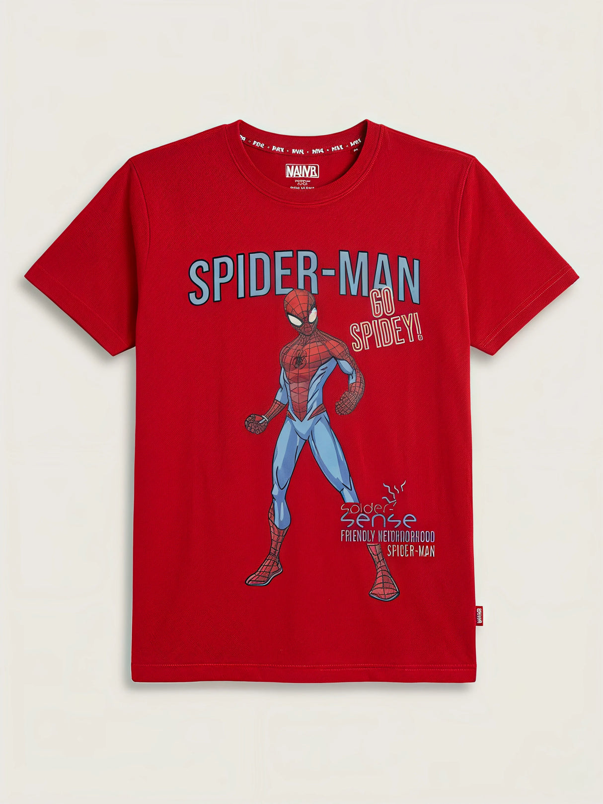 Boys Red Marvel Spider-Man Graphic Printed Crew Neck T-Shirt.