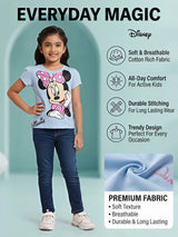 Girls Light Blue Minnie Mouse Printed Tops