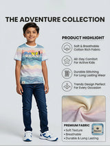 Boys Blue Graphic Print Crew Neck T-Shirt