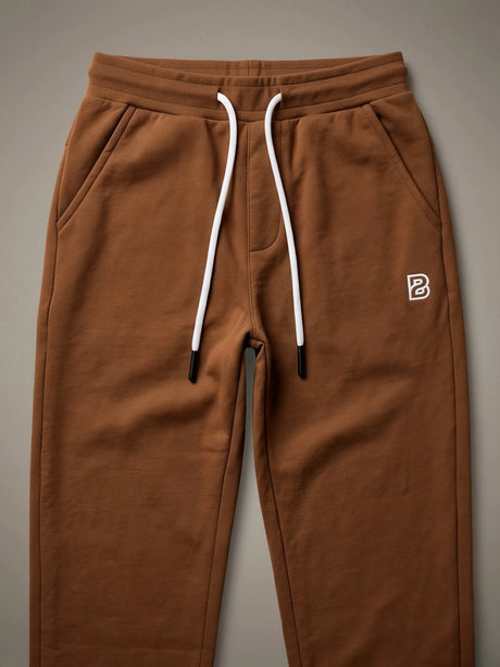 Boys Trepo Brown Slim-Fit Trackpants