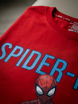 Boys Red Marvel Spider-Man Graphic Printed Crew Neck T-Shirt.