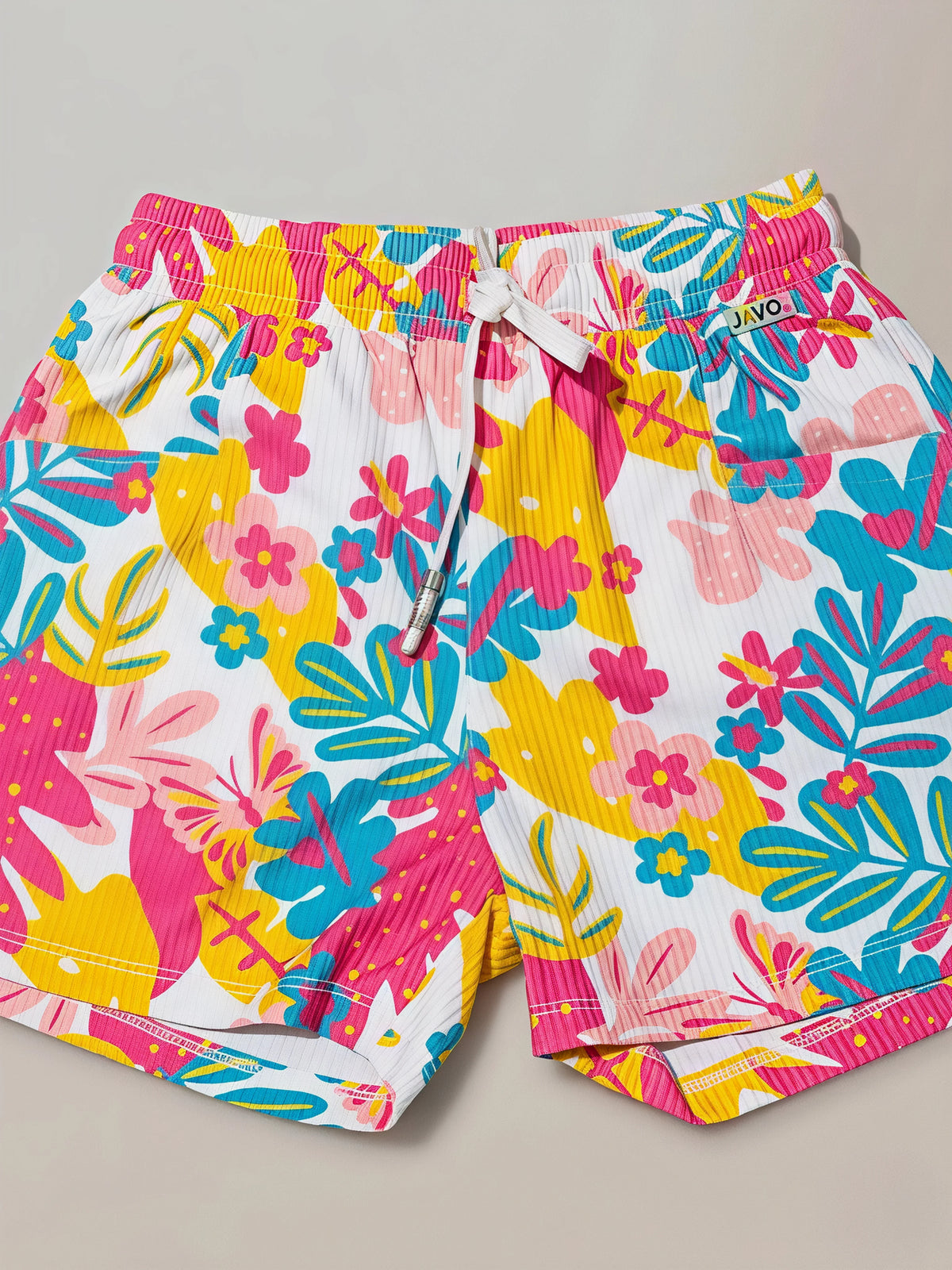 Girls' Vibrant Multi-Color Floral Print Shorts with Pockets