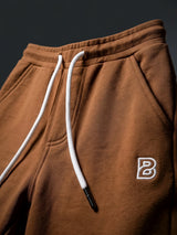 Boys Trepo Brown Slim-Fit Trackpants